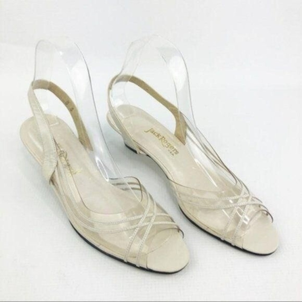Vintage JACK ROGERS White Slingback Sandals Size 8
